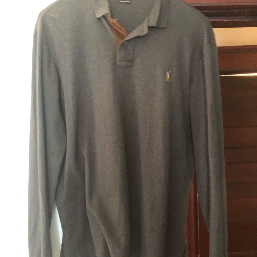 Polo Ralph Lauren Pima cotton  Long-Sleeve Polo Shirt - Gray